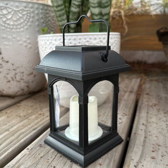 Farol LED solar decorativo tipo vela cálida IP54 IX3090