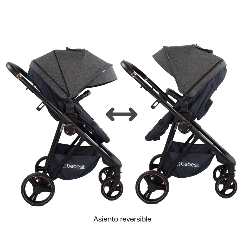 Cosmos Travel System Deluxe Isize + Base Isofix Bebesit Negro Cosmos Travel System Deluxe Isize + Base Isofix Bebesit Negro