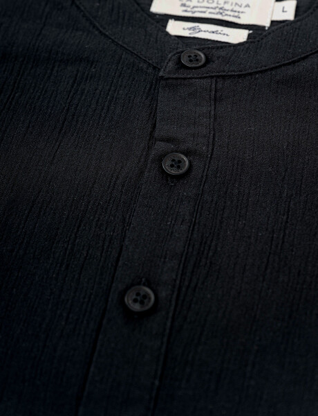 Camisa m/l bambula negro
