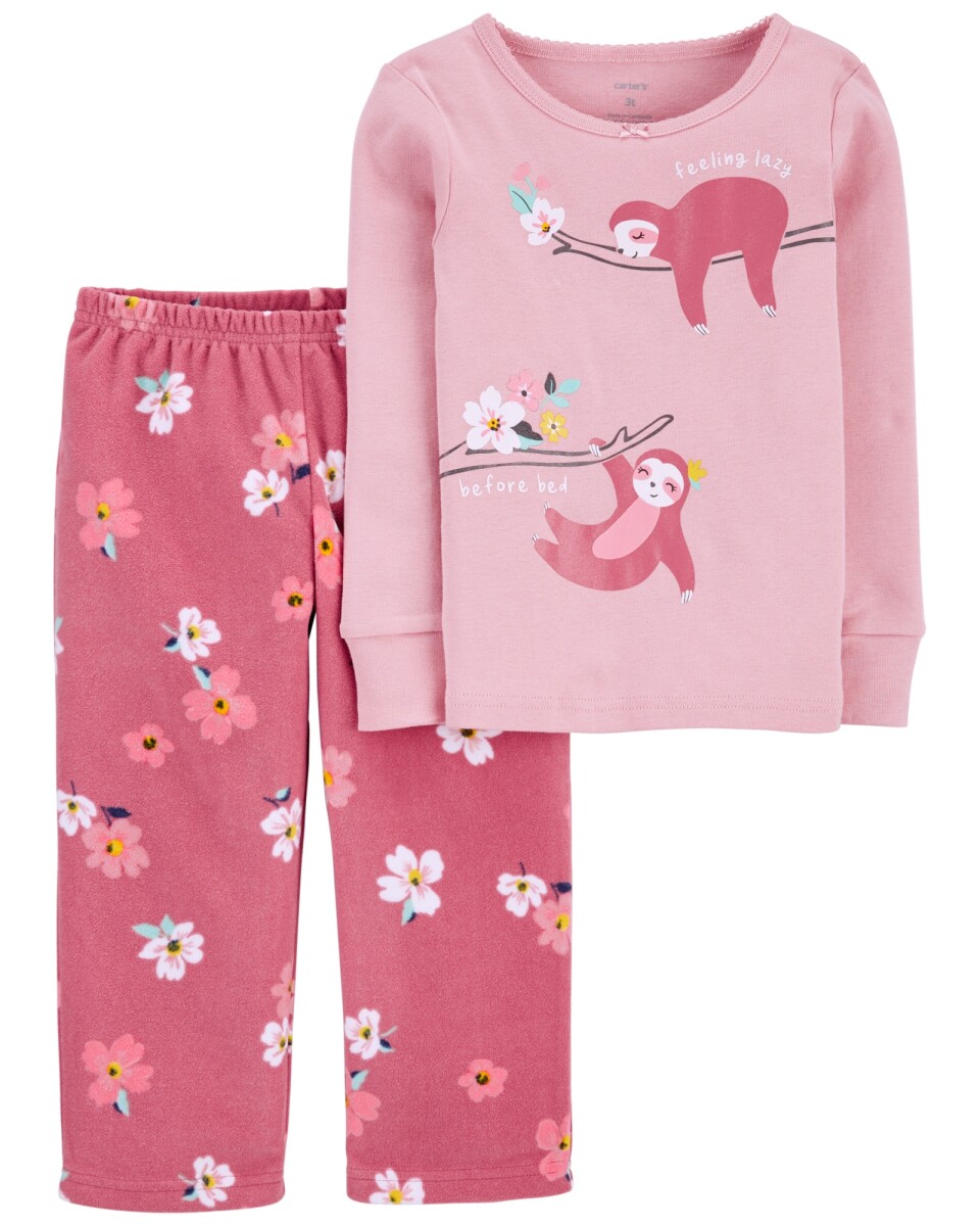 Pijama de dos piezas remera y pantalón de micropolar 