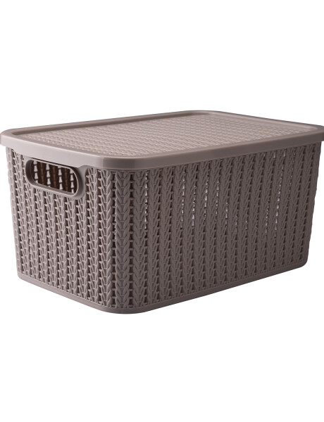 Caja organizadora con tapa Plasútil Trama 14L Beige