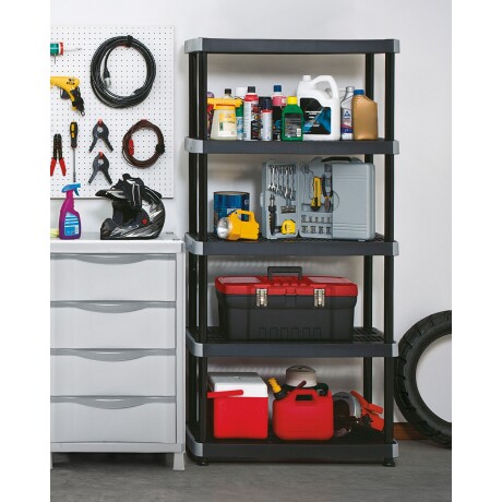 Estantería plástica ventilada Rimax 18" con 5 estantes Negro
