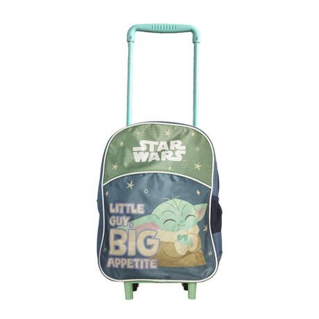 Mochila infantil Baby Yoda con Carro Tafeta Chica 35 x 26 cm Verde