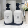SET 2 DISPENSADORES DE BAÑO C/SOPORTE BLANCO