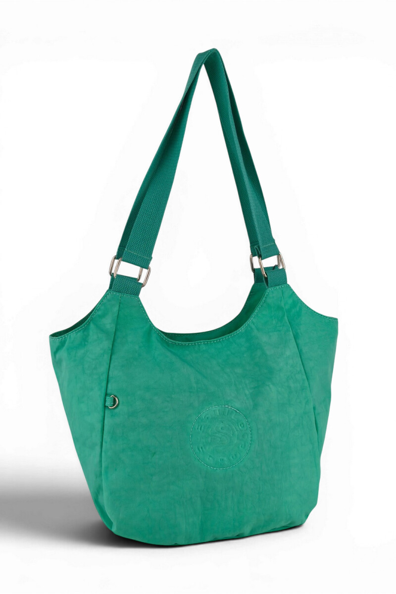 Bolso de Hombro en Tafeta Amasada Turquesa