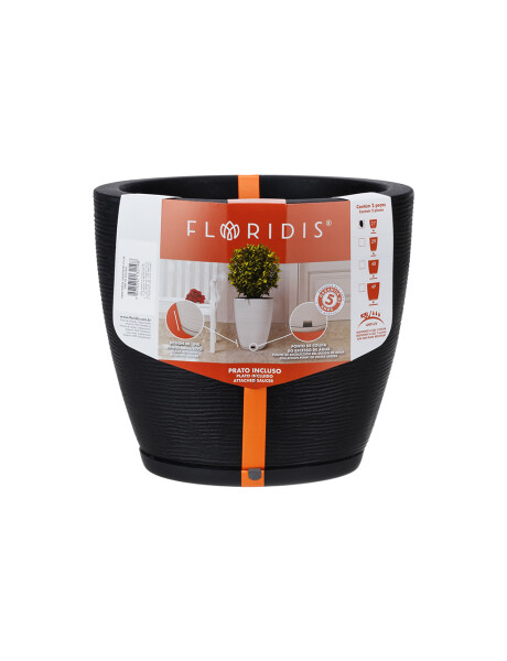 MACETA AMSTERDA GRAPHITO NEGRA 27X28CM MACETA AMSTERDA GRAPHITO NEGRA 27X28CM