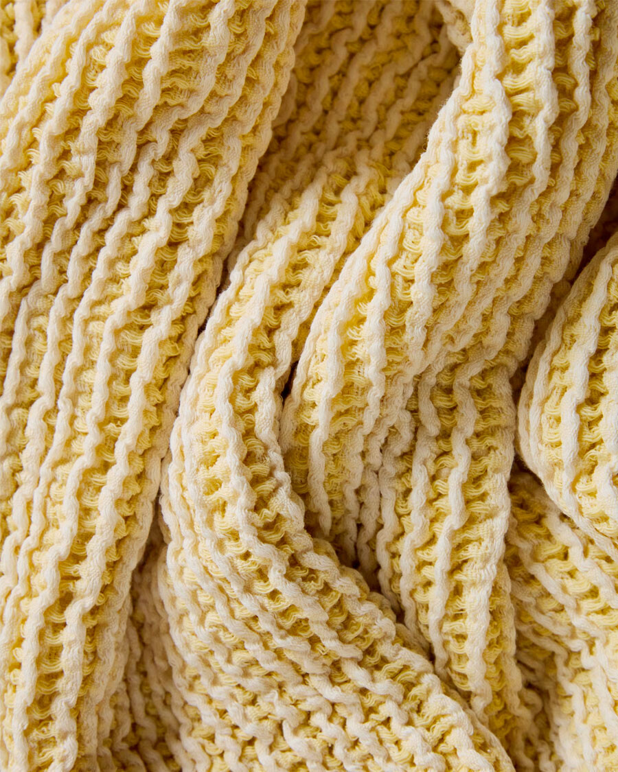 Manta Lideba de algodón rayas rayas amarillo 100 x 170 cm