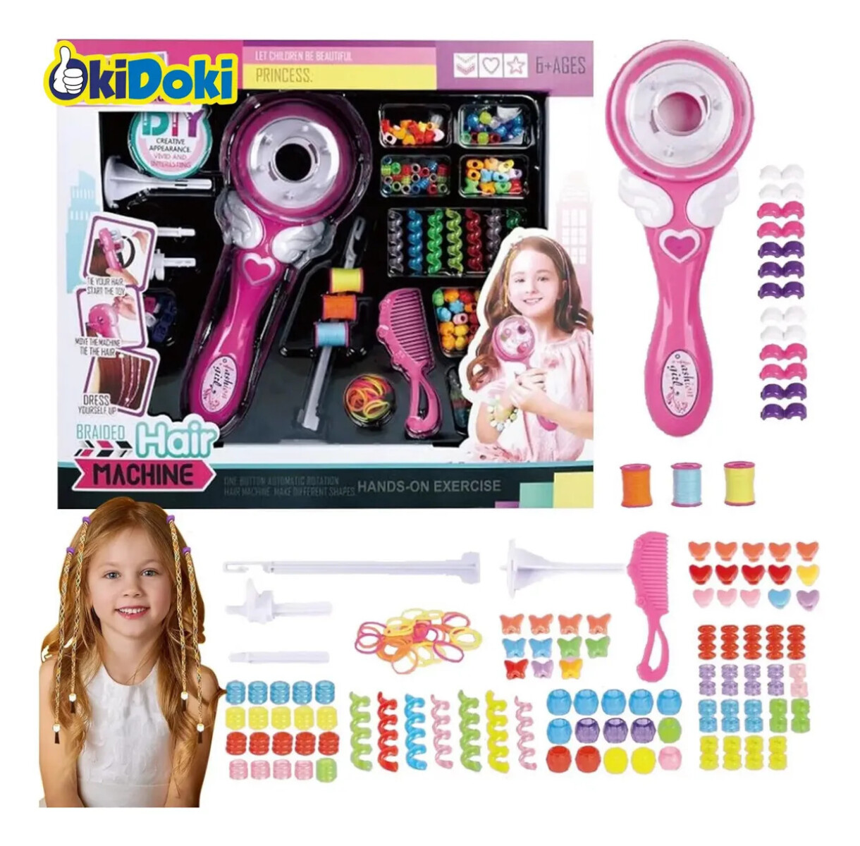 Set para trenzar cabello con accesorios 