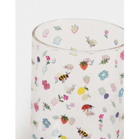 Set De 2 Vasos De Vidrio Con Sorbete - Combinacion Multicolor