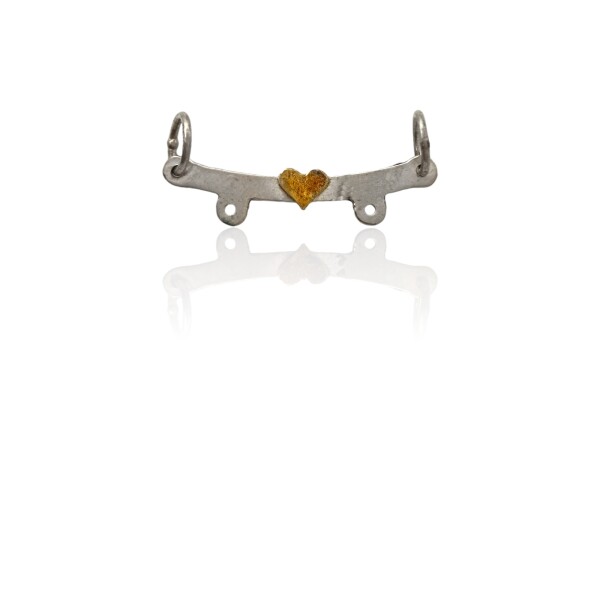 Dije Percha corazón para dos dijes-Plata y Oro-Sin piedra-CP5287 sinpiedra