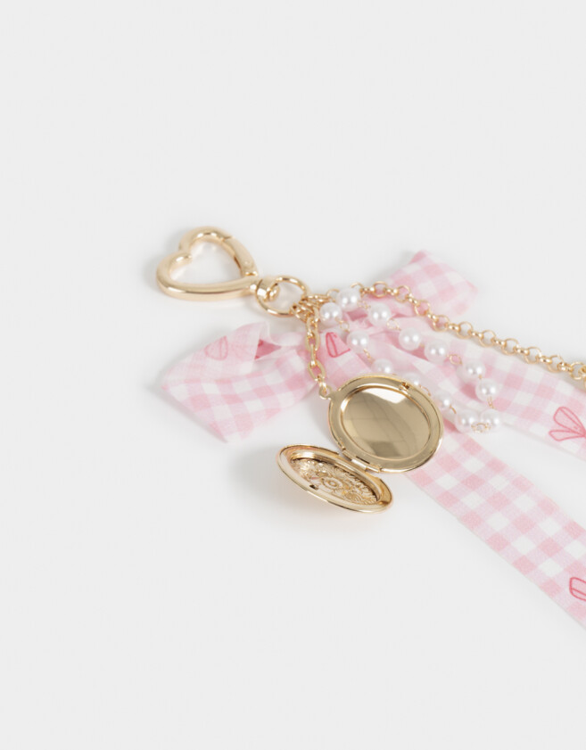 Llavero Metal Llavero Y Charm Multidijes Con Moño - Combinacion Multicolor