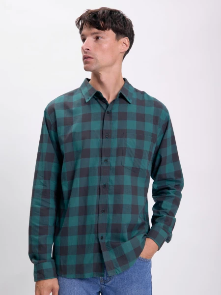Camisa cuadros Verde Petroleo