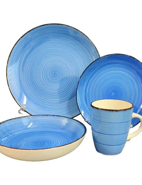 JUEGO VAJILLA 16PCS 27/19/21/385ML AZUL JUEGO VAJILLA 16PCS 27/19/21/385ML AZUL