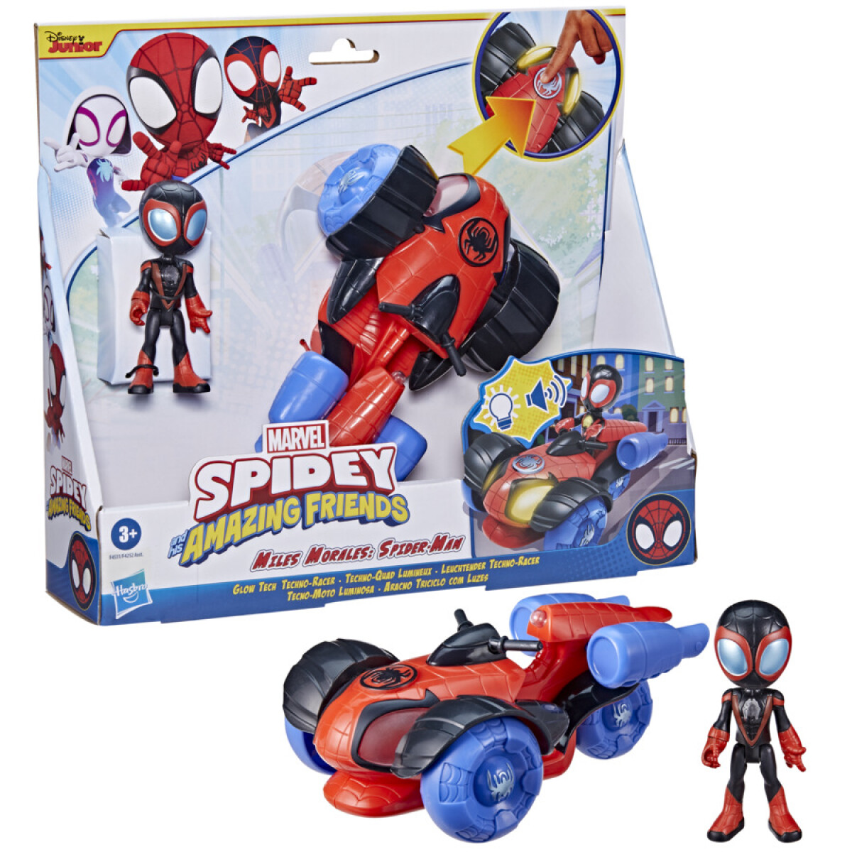 Figura Spidey And His Amazing Friends Vehículo Luminoso - MILES-MORALES-SPIDERMAN 