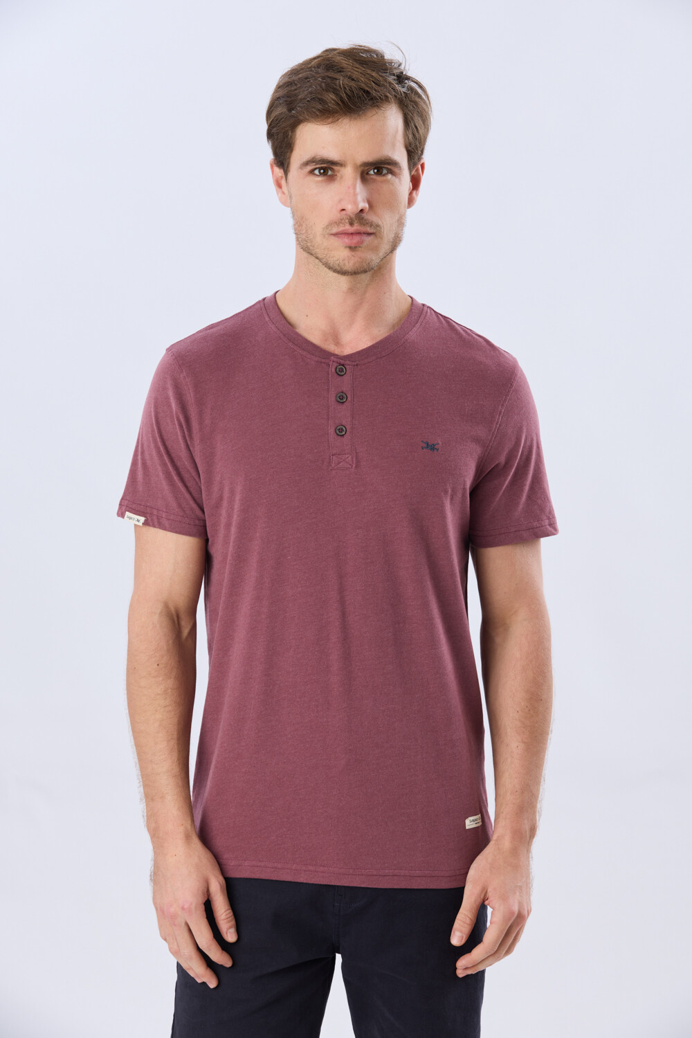 REMERA LISA DE ALGODÓN Bordo Melange