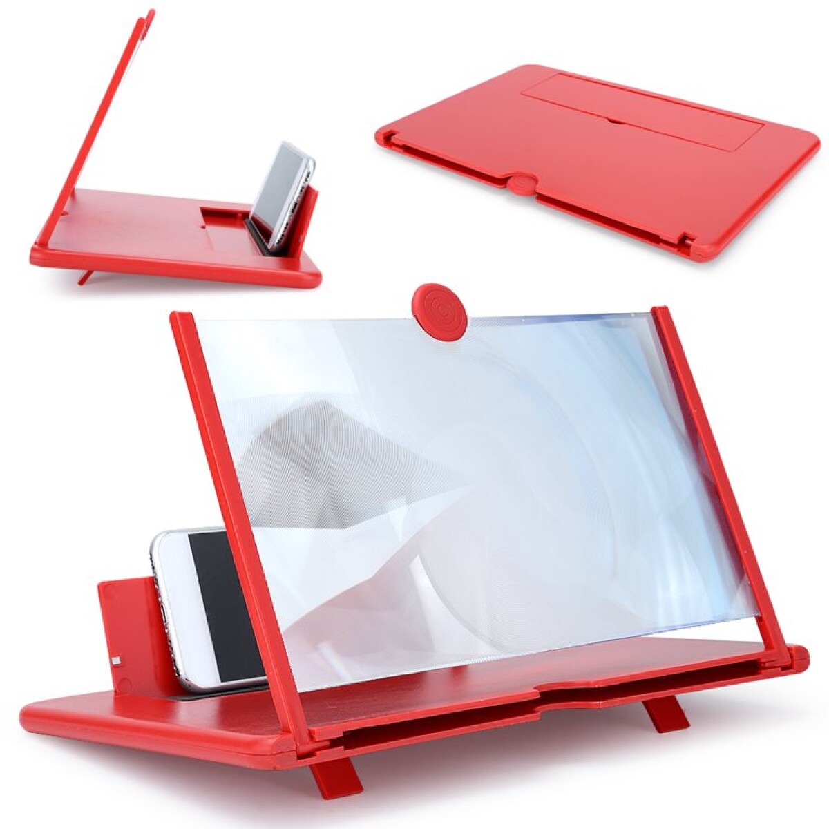 Soporte Lupa para Celulares IYTRER-209 Plegable - ROJO 