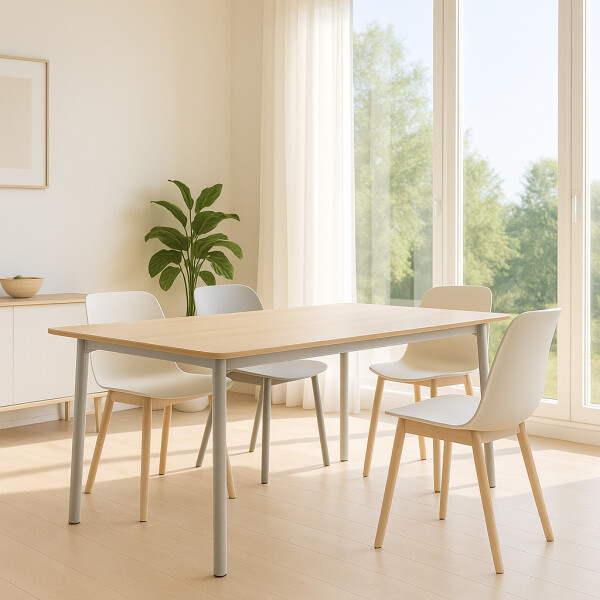 Mesa De Comedor Modelo Gitana, Rectangular Apta Para 6 Personas. BEIGE