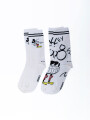 MEDIAS MICKEY CARICATURA PACK X 2 VARIANTE 1