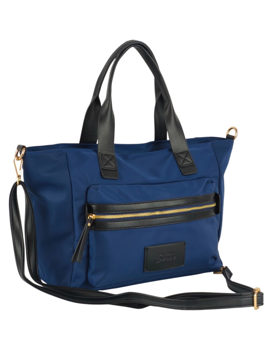 Cartera con bolsillo grande al frente - azul 