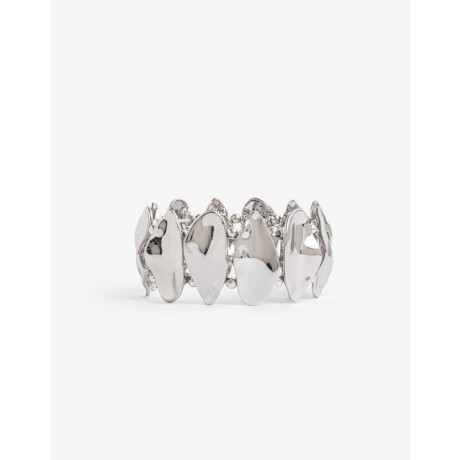 Pulsera Elástica Metal Plateado Rodio
