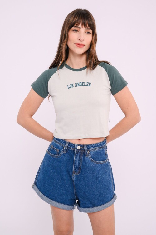 Remera estampada Verde ingles