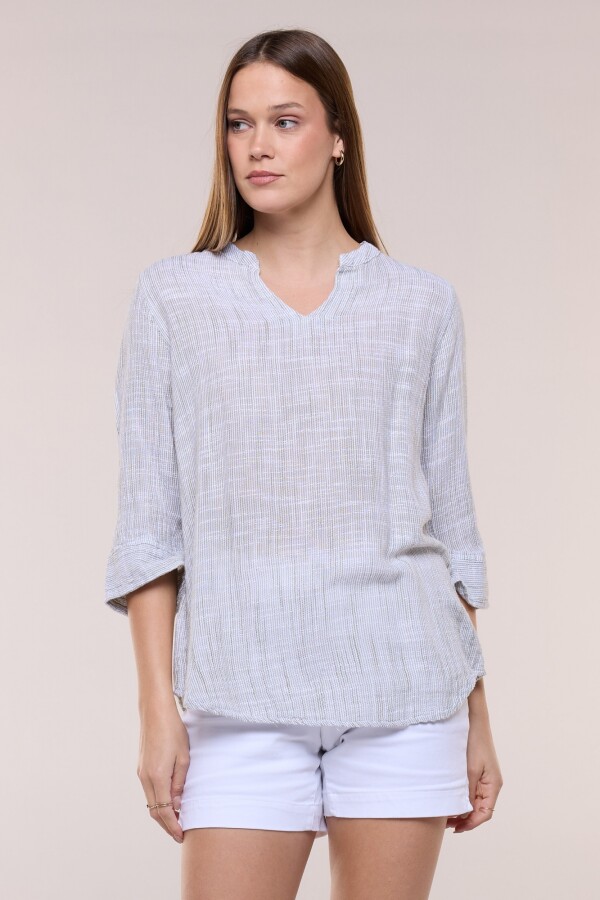 Blusa Con Textura Manga 3/4 OLIVA