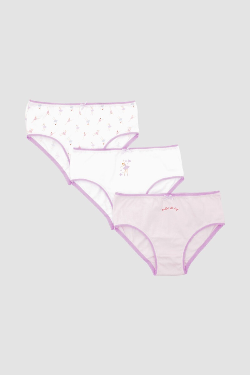 Pack x3 bombachas niña - Lila 
