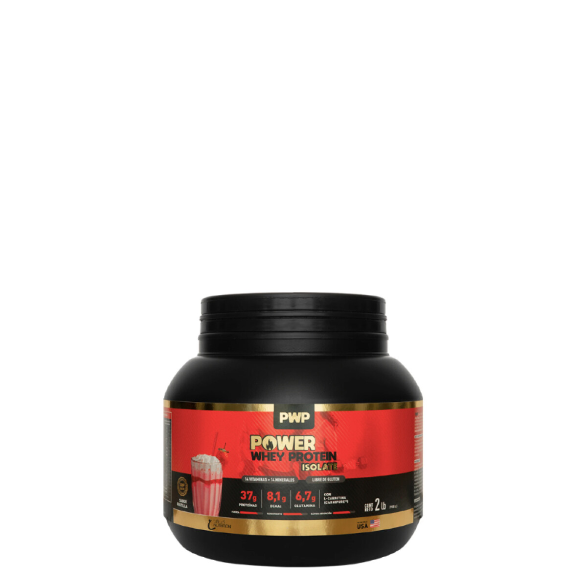 Suplemento Cibeles Nutrition Power Whey Protein Isolate 908gr. - Rojo Frutilla 