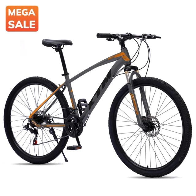 Bicicleta Montaña Rodado 29 C/ Amortig. Componentes Shimano GRIS NARANJA