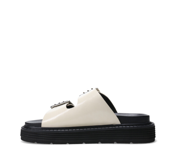 Sandalia MAVIK con doble hebilla Offwhite
