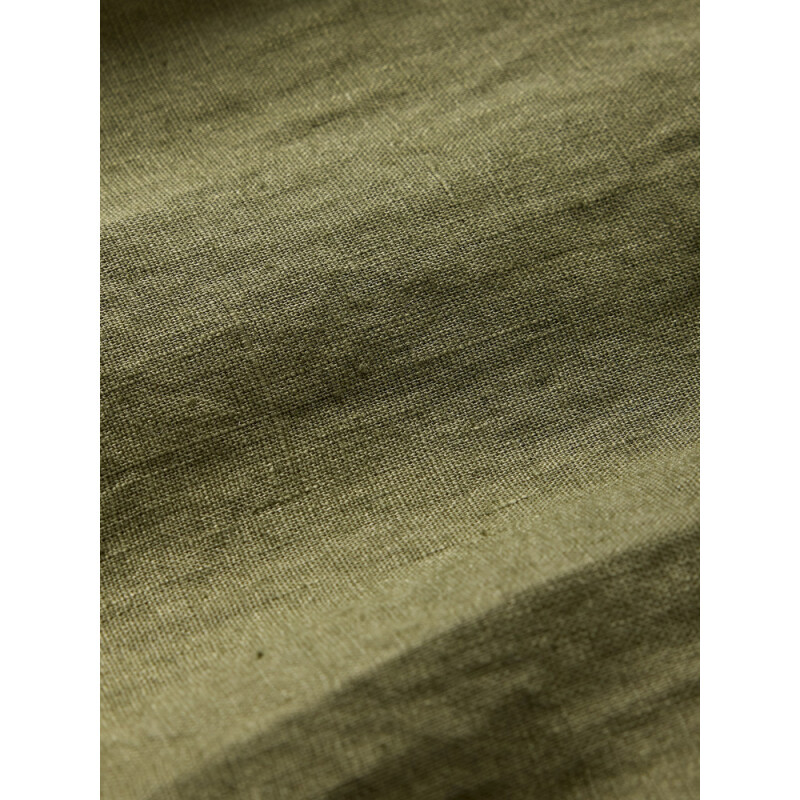 LS LINEN ARMY JACKET GREEN