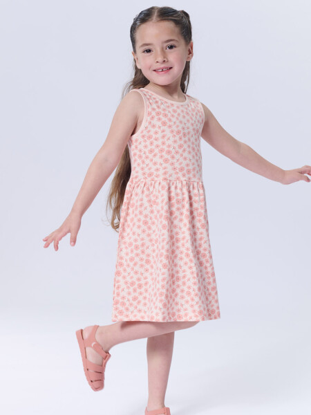 Vestido musculosa Flores Rosa