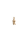 CHARM DE ALEACION DE METALES BAÑADO EN ORO DE 18 K CON FORMA DE LETRA K CON ARGOLLA Charm
