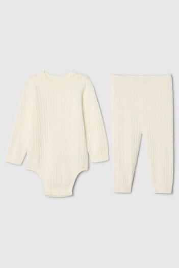 Set Bodie Y Pantalon Bebé Ivory Frost