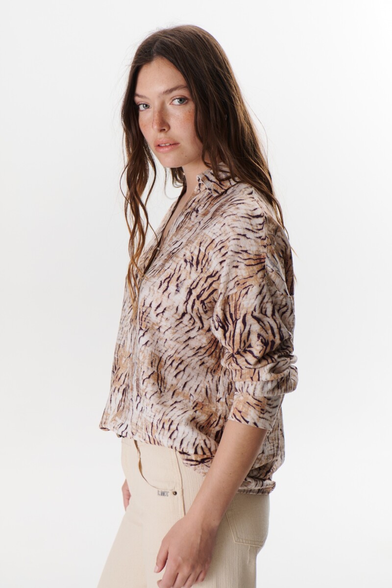 BLUSA HANNA ANIMAL BEIGE