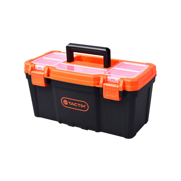 Caja herramientas 16" tapa transpar. broche plast. TT0214