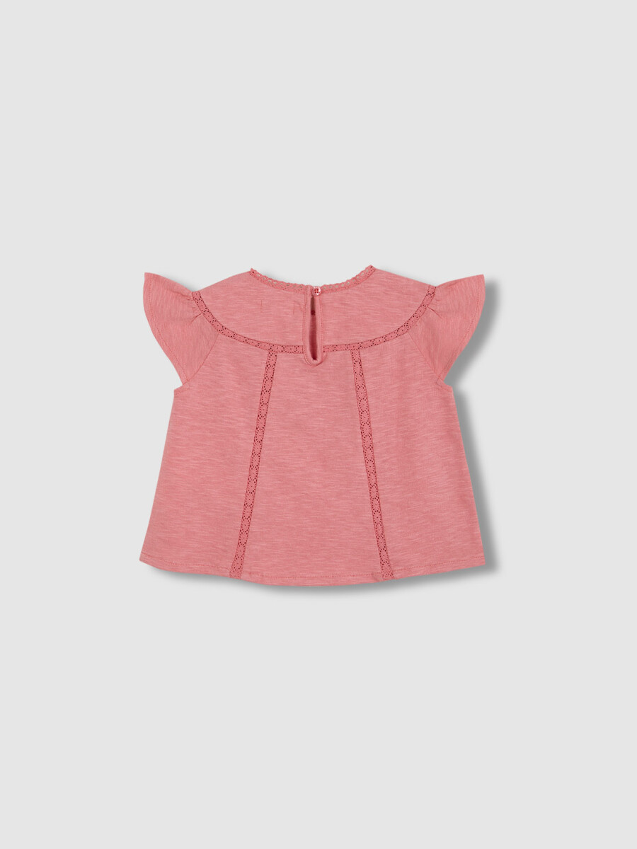 Camiseta Con Tiras Rosa