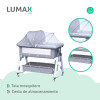 Cuna Colecho Moises con Ruedas y Mosquitero Bebe Gris