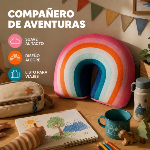 Almohadón Cervical Infantil Arcoíris 30 x 30 cm Rosa 1