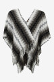 PONCHO CON FLECOS Negro