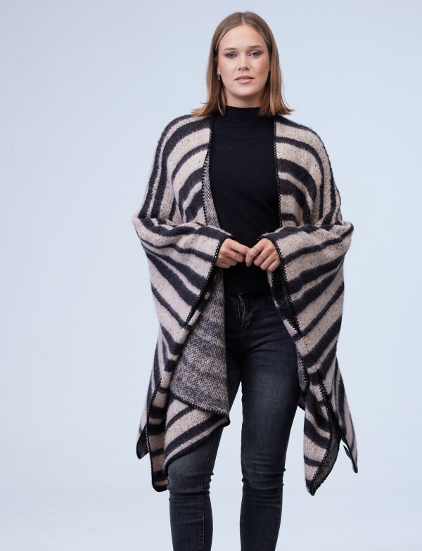 Kimono Lineas NEGRO/BEIGE