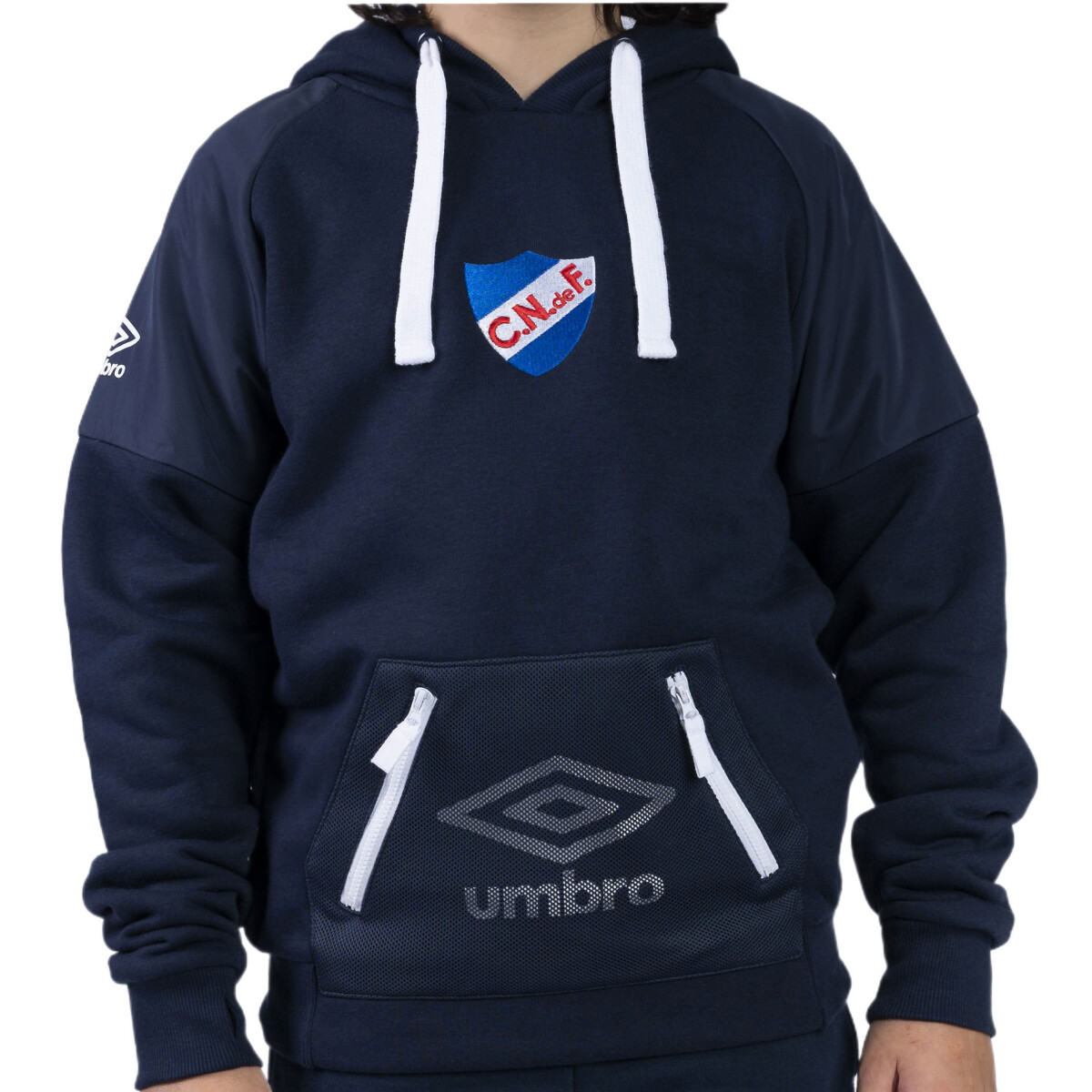 Buzo de Niños Umbro Nacional c/Capucho Kids - Azul Marino - Blanco 