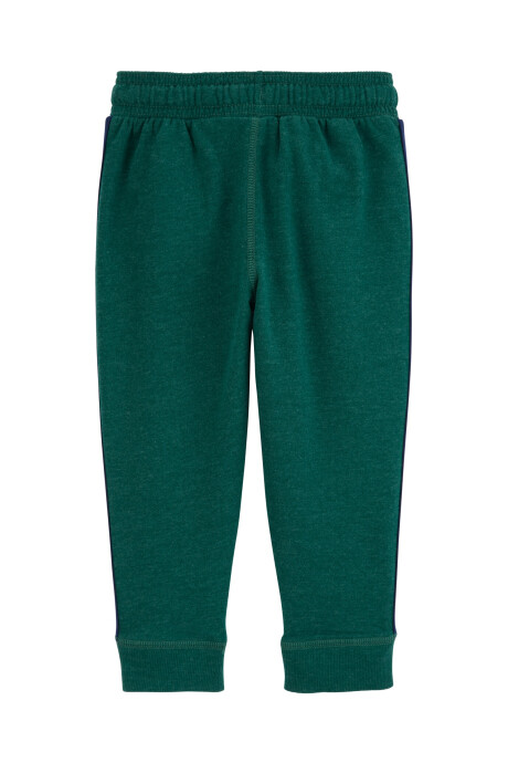 Pantalón de algodón, con franja lateral, verde Sin color