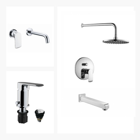 JUEGO DE GRIFERIA DUCHA EMBUTIDA LAVATORIO DE PARED Y BIDET 000