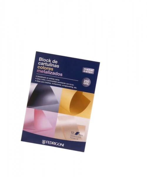 Block c/12 h. Cartulina metal color a4 - 250grs - metalizada Block c/12 h. Cartulina metal color a4 - 250grs - metalizada