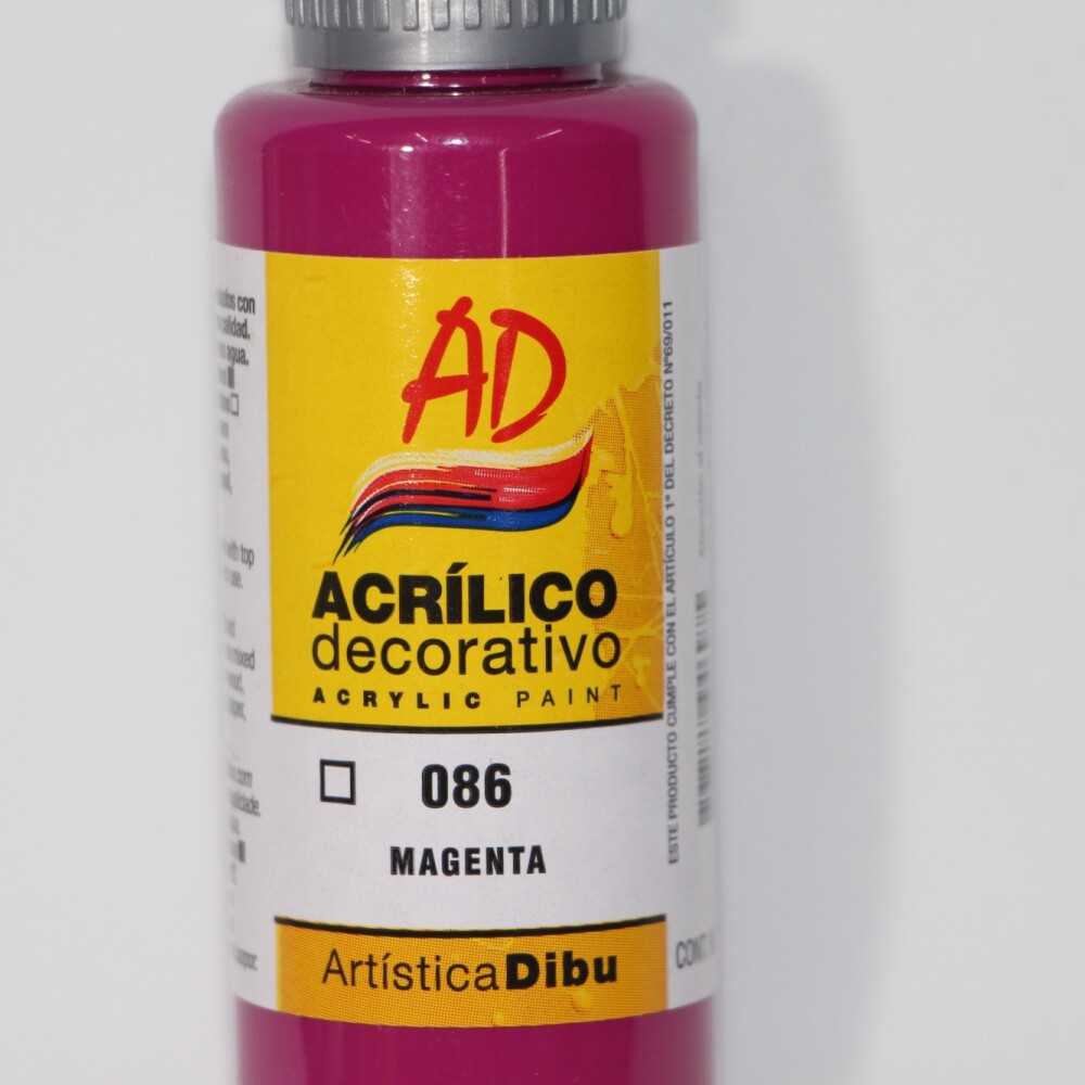 PINTURA ACRILICA ARTISTICA DIBU 60 ML. DIFERENTES COLORES COLOR MAGENTA 086