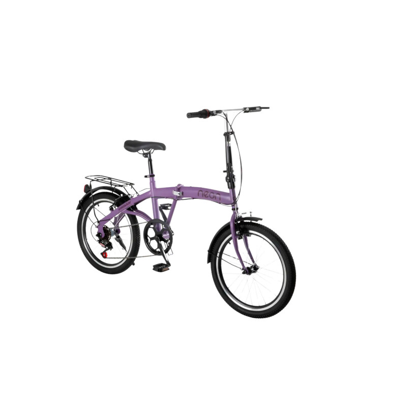 Bicicleta Plegable Rodado 20 Shimano Parrilla Violeta