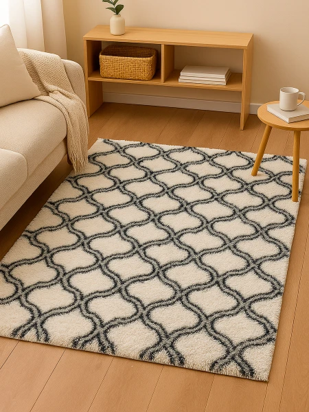 ALFOMBRA FIGURAS BEIGE