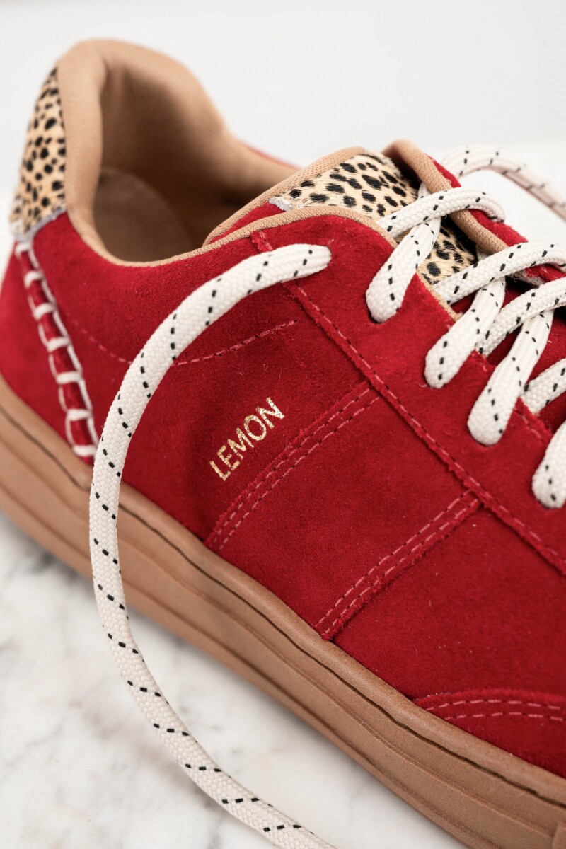 Zapatilla Gamuza Rojo