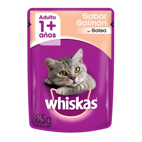 WHISKAS EN SALSA DE SALMON ALIMENTO HUMEDO 85 GR